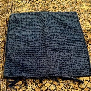 Pottery Barn Dark Blue Textured euro cotton linen pillow cover (24x24)